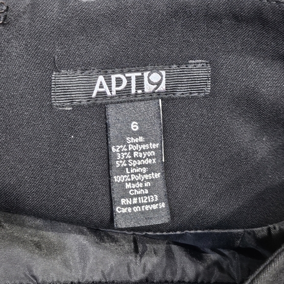 Apt. 9 Black Pencil Skirt with Belt 62% Polyester 33% Rayon 5% Spandex Size 6 - Picture 4 of 4